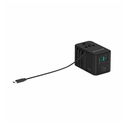 Ravpower Gan Pd70W Travel Charger With Retractable C-C Cable - Black